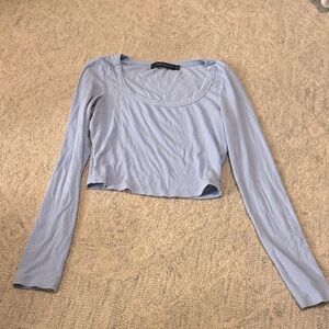 Light Blue Long Sleeve Crop Top Size S